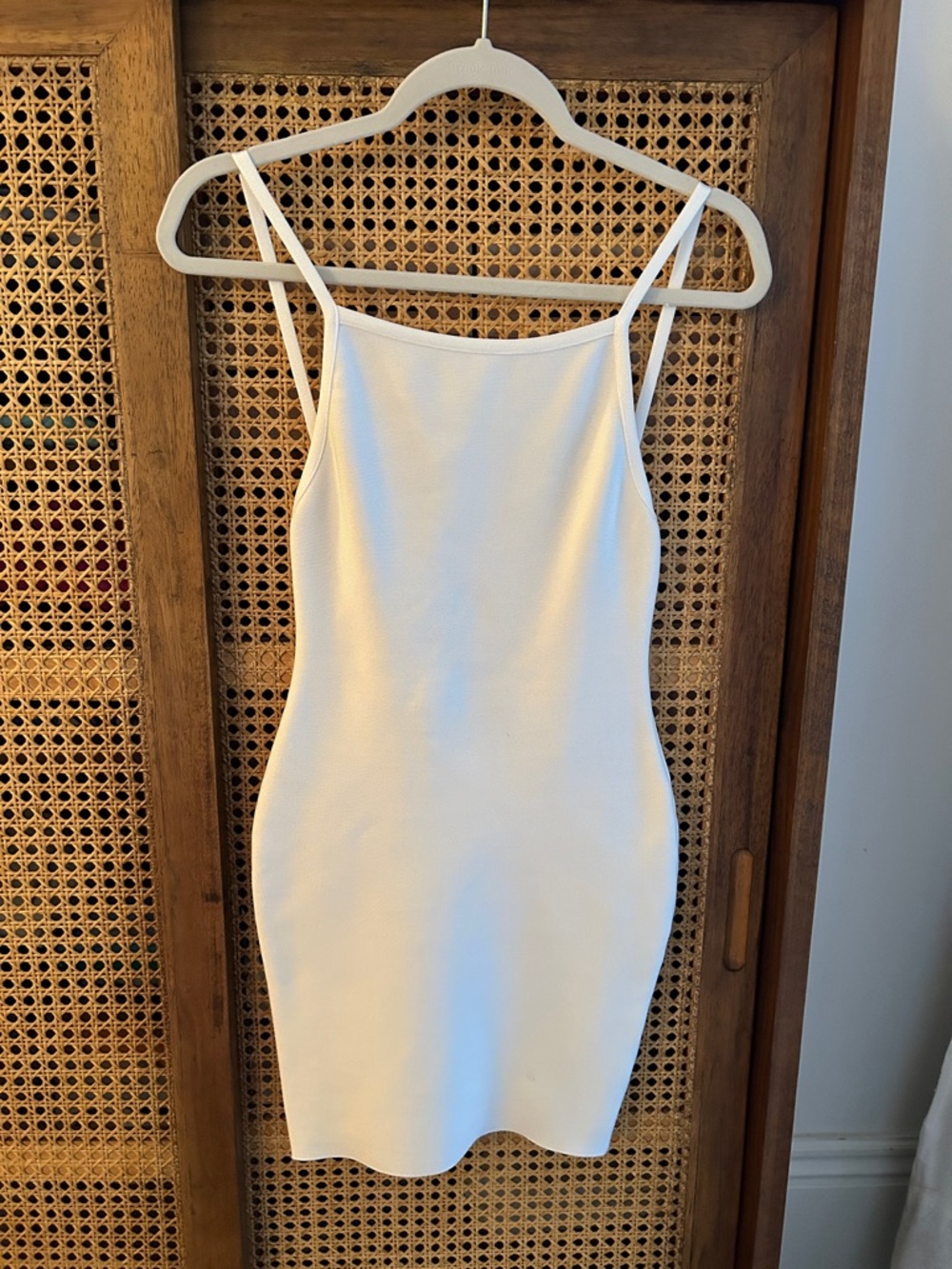 DASH White Spaghetti-Strap Bodycon Dress Small
